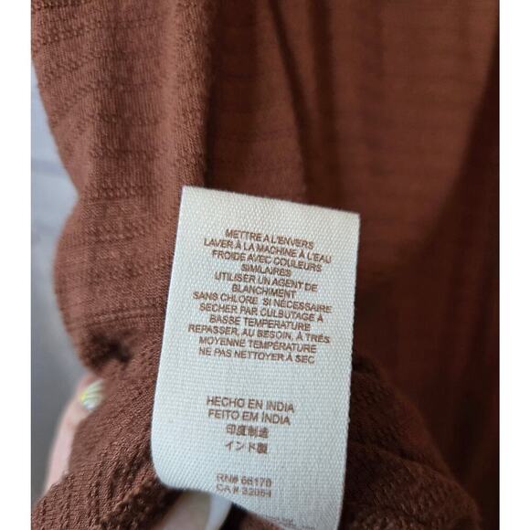 Free People Saheli Tunic Top Embroidered Mesh Boho Brown Hi Low Size S. - Picture 7 of 9